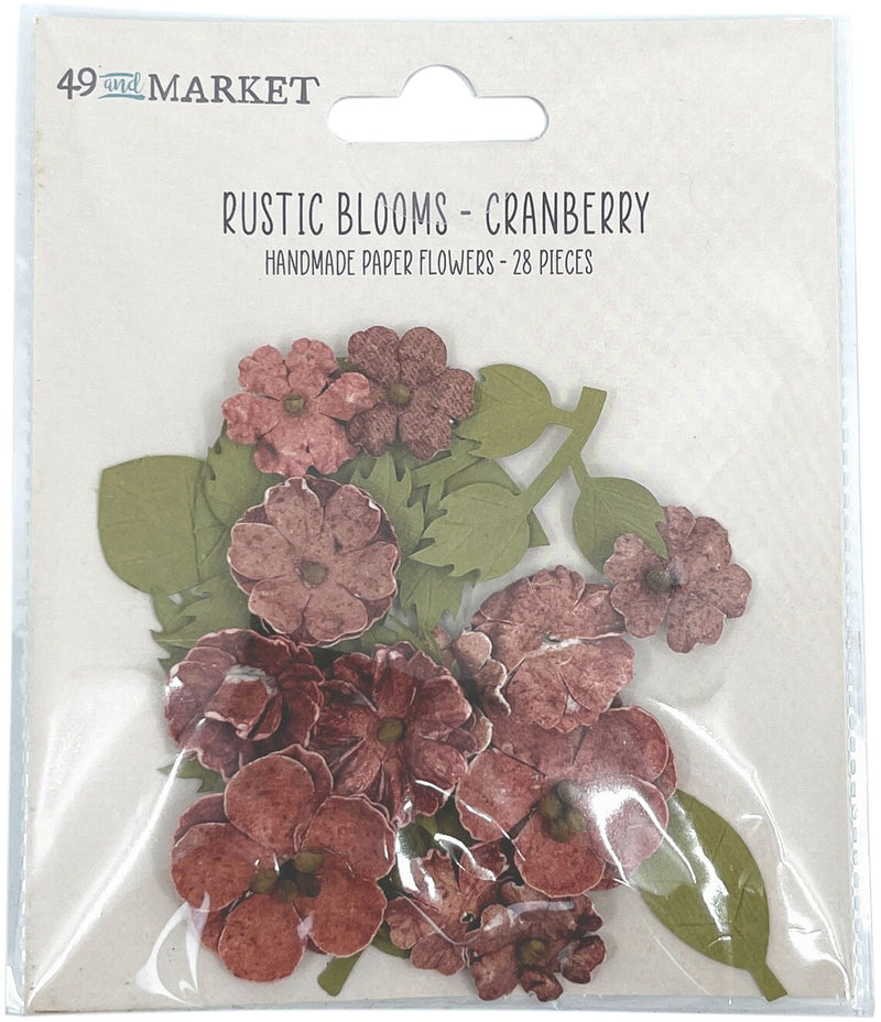 49 and Market Paper Flowers - Rustic Blooms - Cranberry, RB-34932