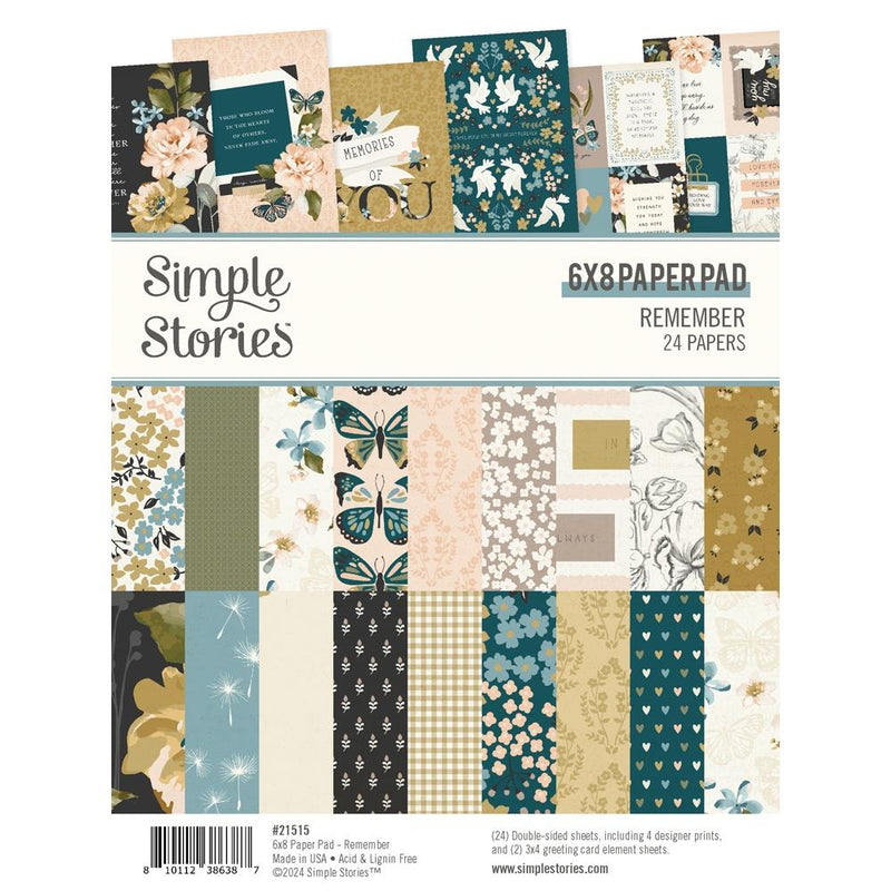 Simple Stories - 6x8 Paper Pad - Remember, REM21515