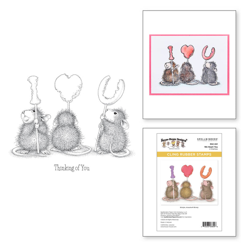 House Mouse Designs Cling Rubber Stamps - We heart You, RSC-021