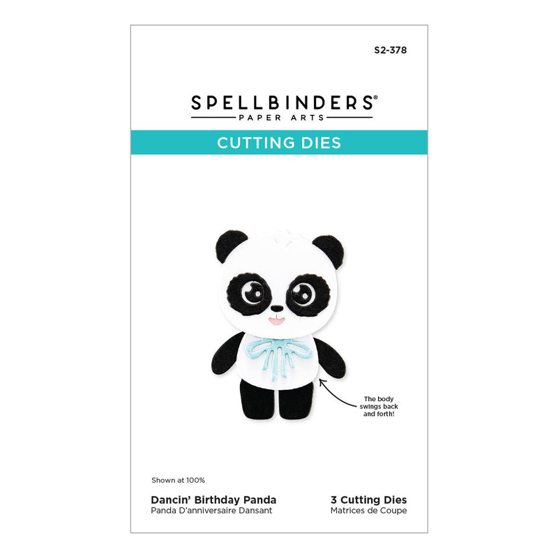 Spellbinders Etched Die Set - Dancin' Birthday Panda, S2-378