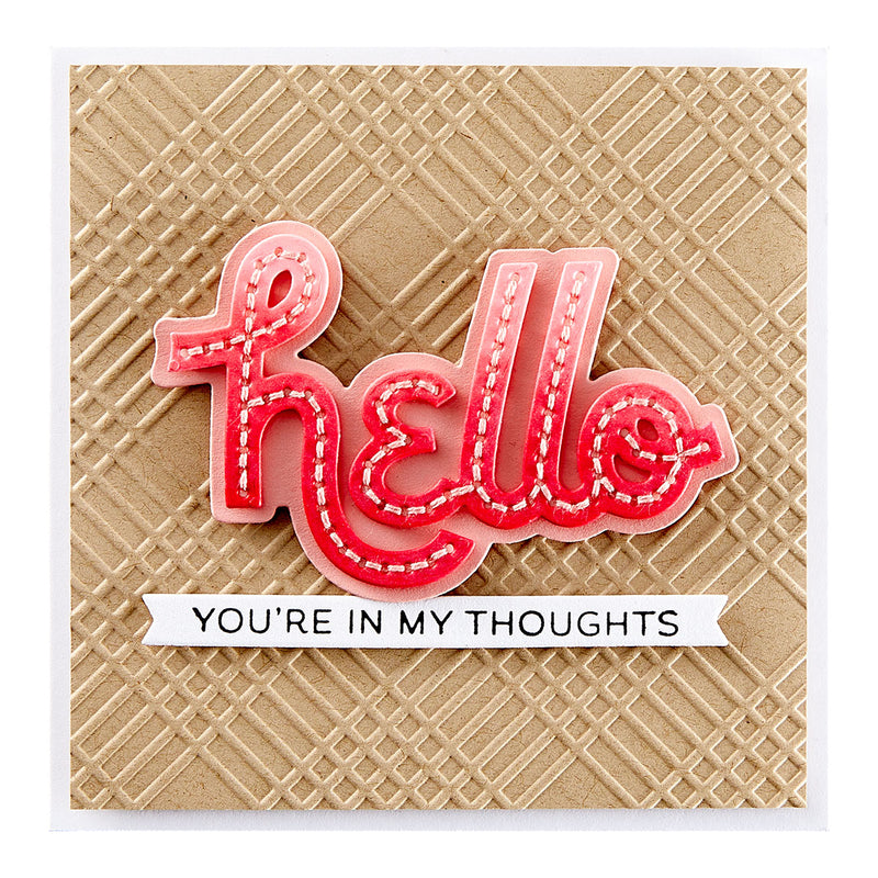 Spellbinders Etched Dies - Stitched Hello, S2-408