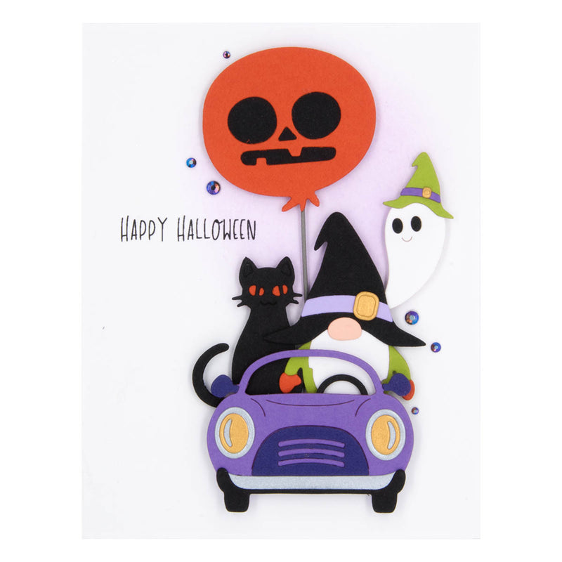 Spellbinders Etched Dies - Gnome Drive Halloween, S3-493