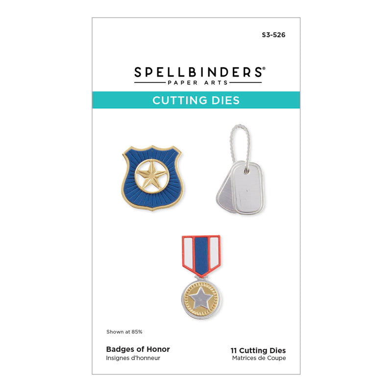 Spellbinders Etched Dies - Badges of Honor, S3-526