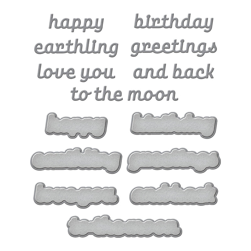 Spellbinders Etched Dies - Space Greetings, S3-528 by Simon Hurley