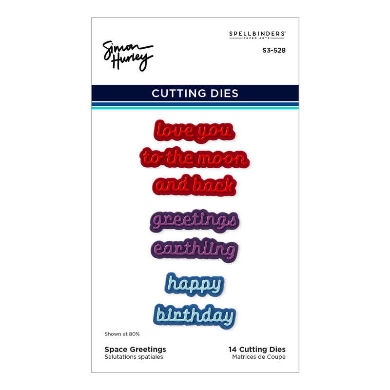 Spellbinders Etched Dies - Space Greetings, S3-528 by Simon Hurley