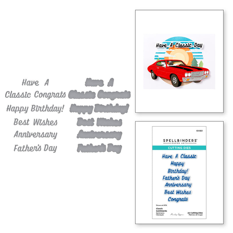 Spellbinders Etched Die Set - Classic Sentiments, S3-553 by Mindy Eggen