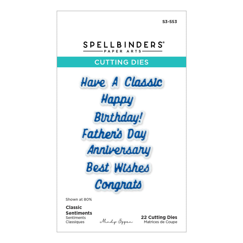 Spellbinders Etched Die Set - Classic Sentiments, S3-553 by Mindy Eggen