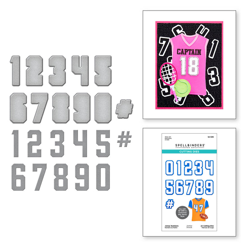 Spellbinders Etched Die Set - Jersey Numbers Set, S4-1295 by Justine Dvorak