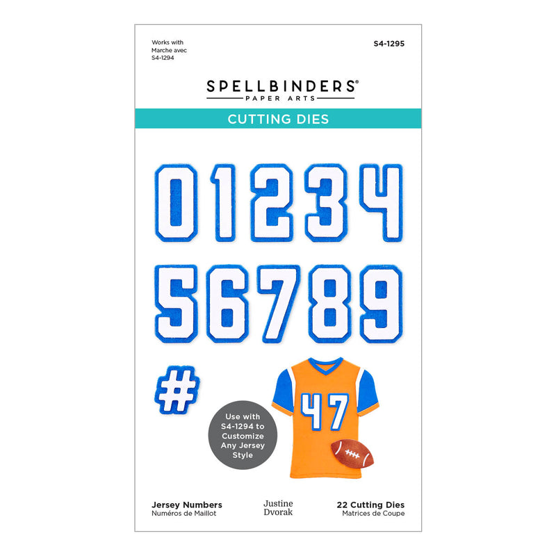 Spellbinders Etched Die Set - Jersey Numbers Set, S4-1295 by Justine Dvorak