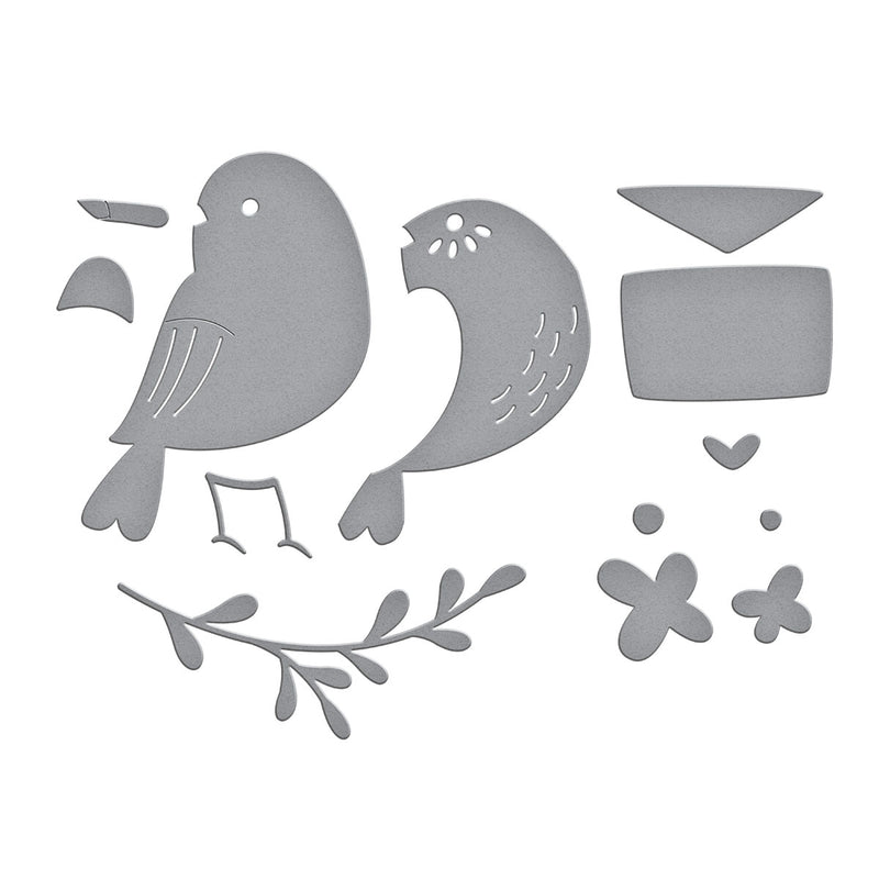 Spellbinders Etched Dies - Love Note Bird, S4-1352