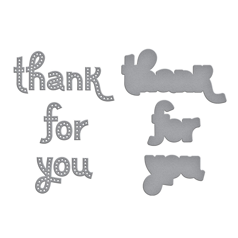 Spellbinders Etched Dies - Stitched Thank You & For You,  S4-1355