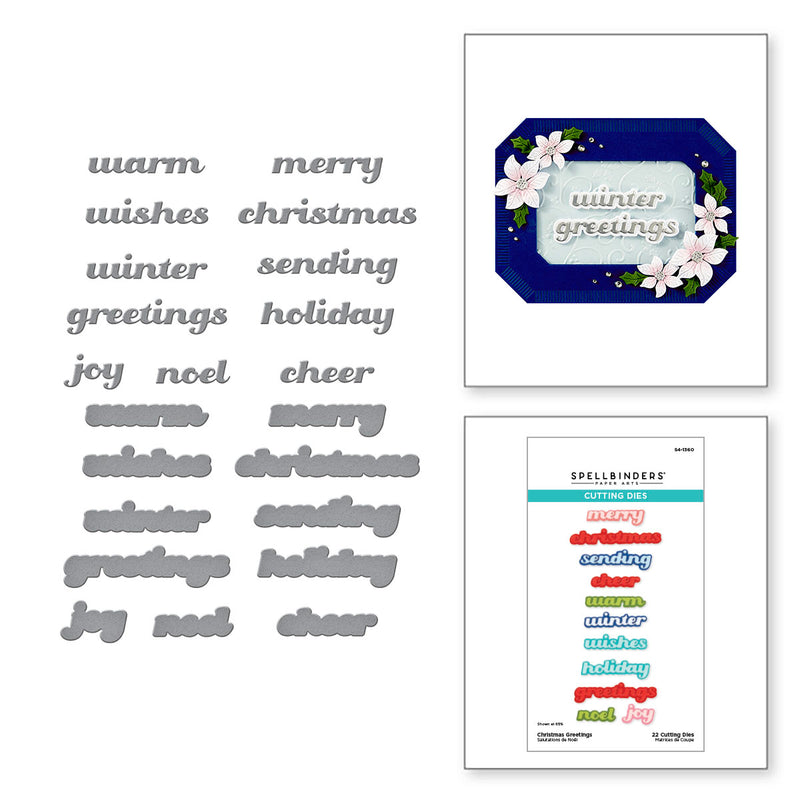 Spellbinders Etched Dies - Christmas Greetings,  S4-1360