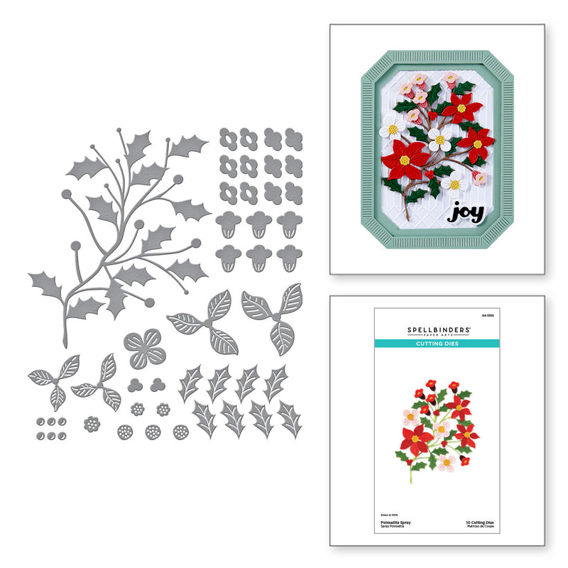 Spellbinders Etched Dies - Poinsettia Spray, S4-1366