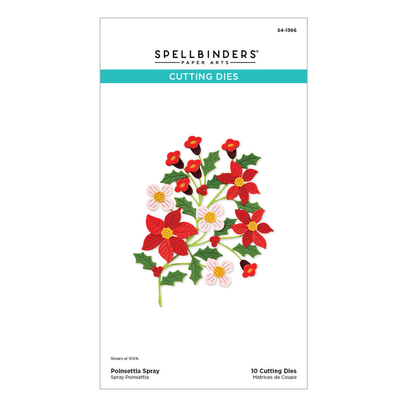 Spellbinders Etched Dies - Poinsettia Spray, S4-1366