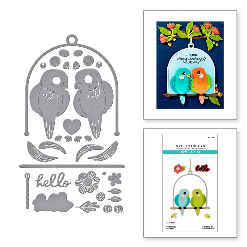 Spellbinders Etched Die Set - Pretty Birds, S4-1406