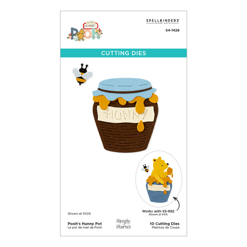 Spellbinders Etched Die Set - Pooh's Hunny Pot, S4-1428