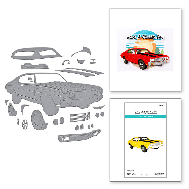 Spellbinders Etched Die Set - Muscle Car, S4-1443 by Mindy Eggen