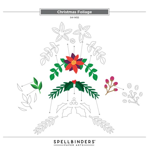 Spellbinders Etched Dies - Christmas Foilage, S4-1452 by Lisa Horton