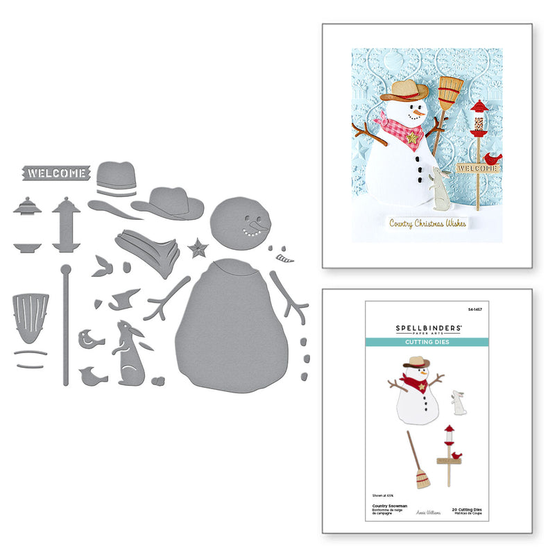 Spellbinders Etched Dies - Country Snowman, S4-1457