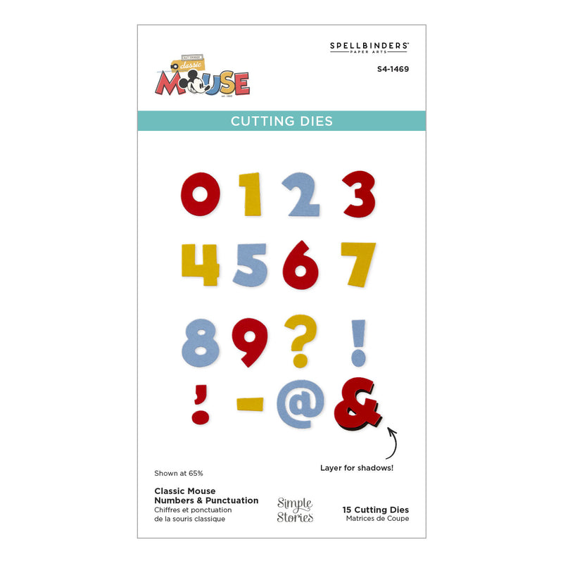 Spellbinders Etched Die Set - Classic Mouse Numbers & Punctuation, S4-1469