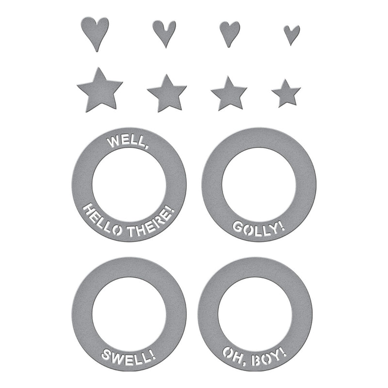 Spellbinders Etched Die Set - Frame & Sentiments, S4-1470