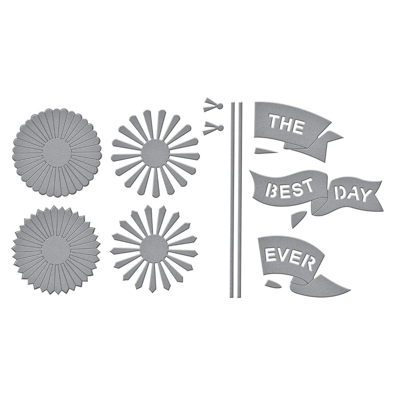 Spellbinders Etched Die Set - Flags & Banners, S4-1471