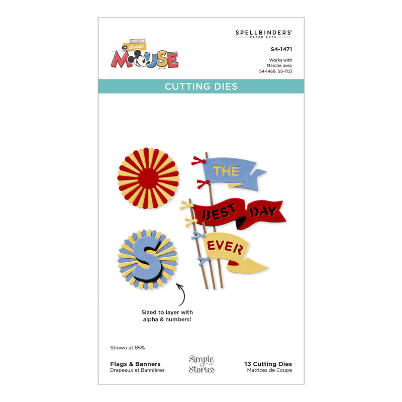 Spellbinders Etched Die Set - Flags & Banners, S4-1471