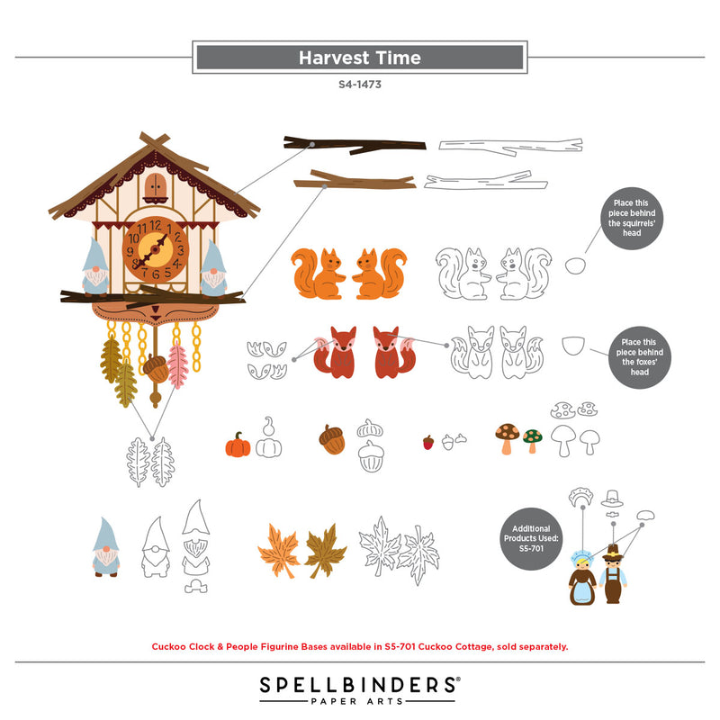 Spellbinders Etched Dies - Cuckoo Cottage Harvest Time, S4-1473