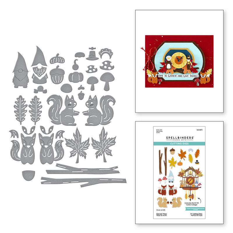 Spellbinders Etched Dies - Cuckoo Cottage Harvest Time, S4-1473