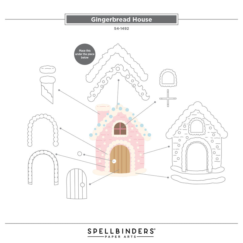 Spellbinders Etched Dies Candy Christmas - Gingerbread House, S4-1492