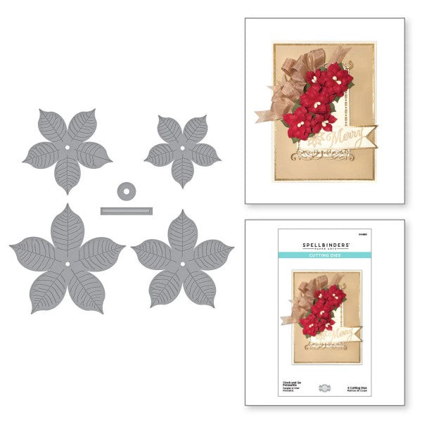 Spellbinders Shapabilities Etched Dies - Cinch & Go Poinsettia, S4-960