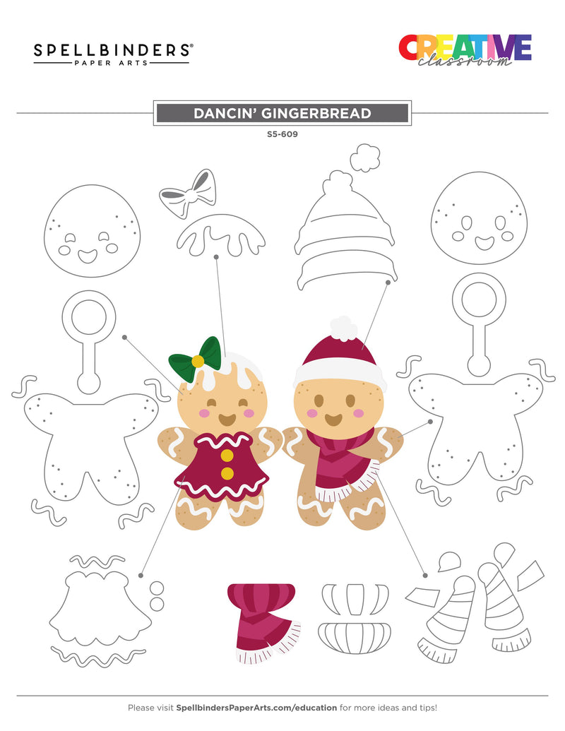 Spellbinders Etched Dies - Dancin' Gingerbread, S5-609
