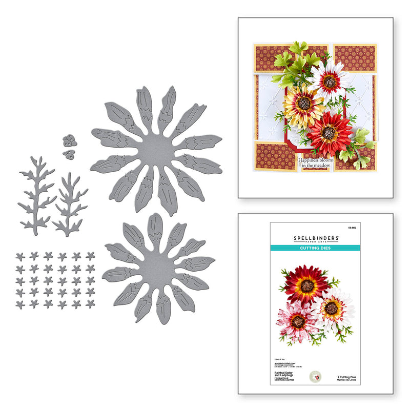 Spellbinders Etched Die Set - Painted Daisy and Ladybugs, S5-660