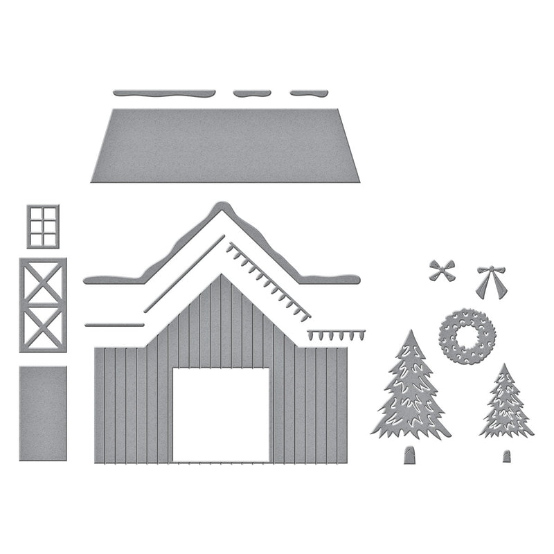 Spellbinders Etched Dies - Country Christmas Barn, S5-693