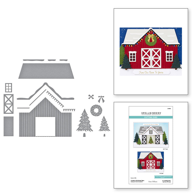Spellbinders Etched Dies - Country Christmas Barn, S5-693