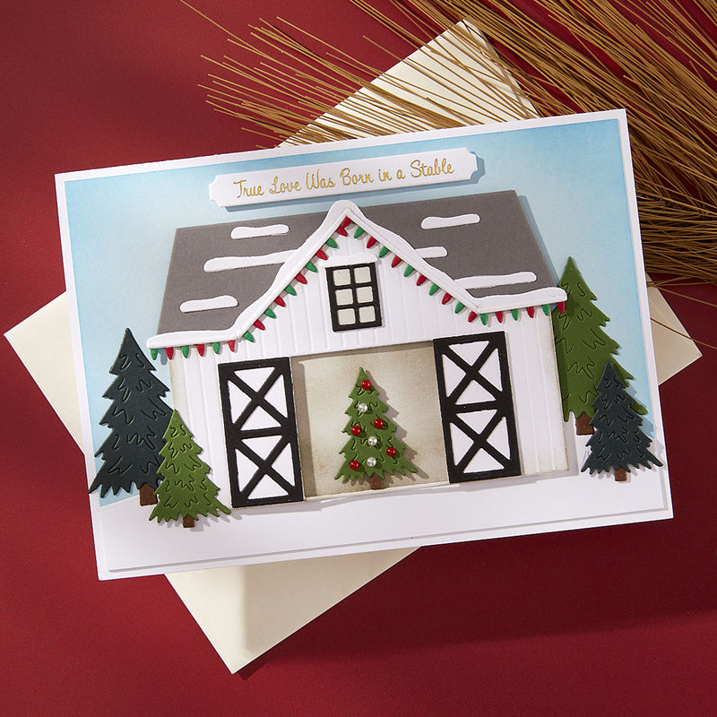 Spellbinders Etched Dies - Country Christmas Barn, S5-693