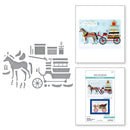 Spellbinders Etched Dies - Christmas Horse-Drawn Wagon, S5-694