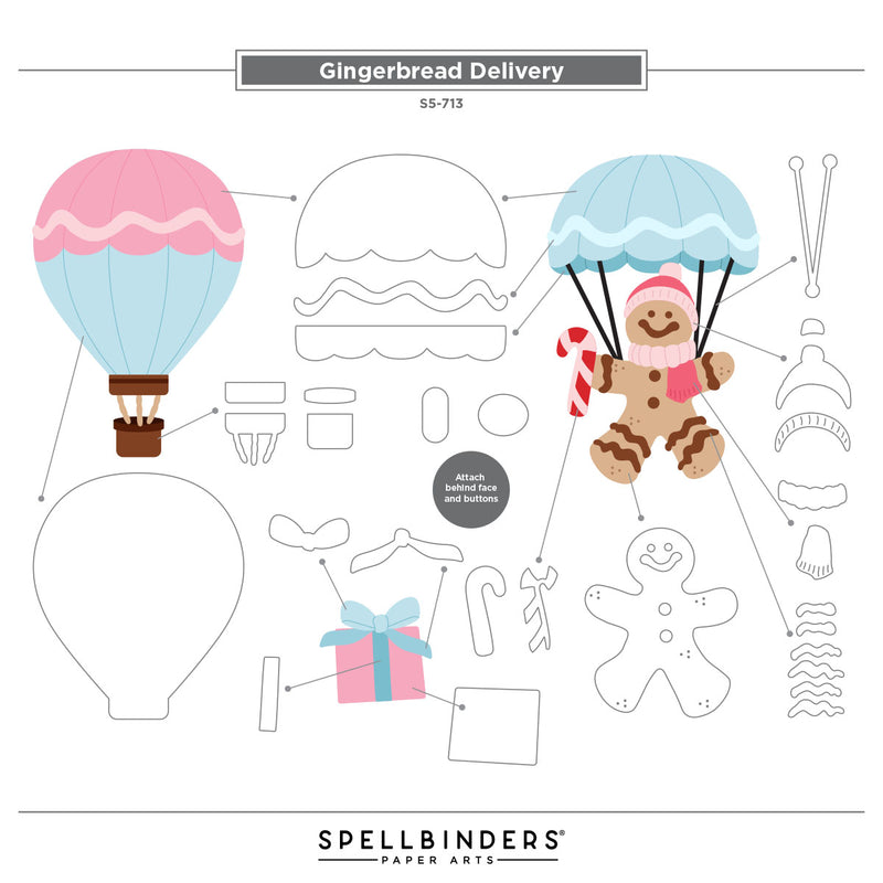 Spellbinders Etched Dies Candy Christmas - Gingerbread Delivery, S5-713