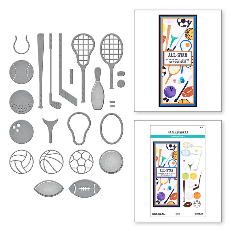 Spellbinders Etched Die Set - Sporting Goods Set, S6-217 by Justine Dvorak