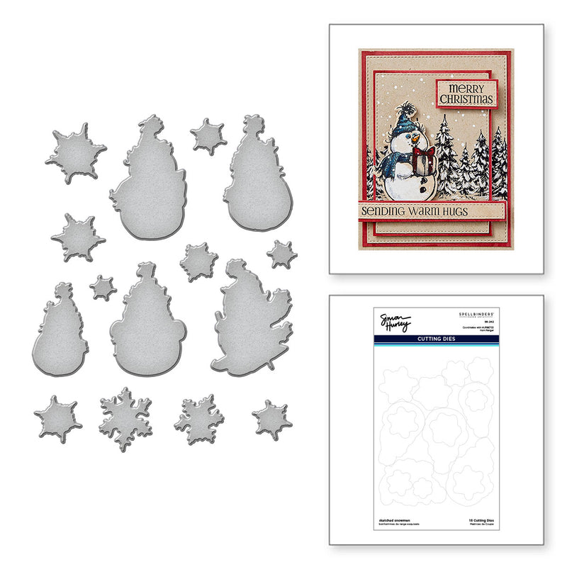 Spellbinders Stamp & Die Bundle - Sketched Snowman, BD-0888 by Simon Hurley