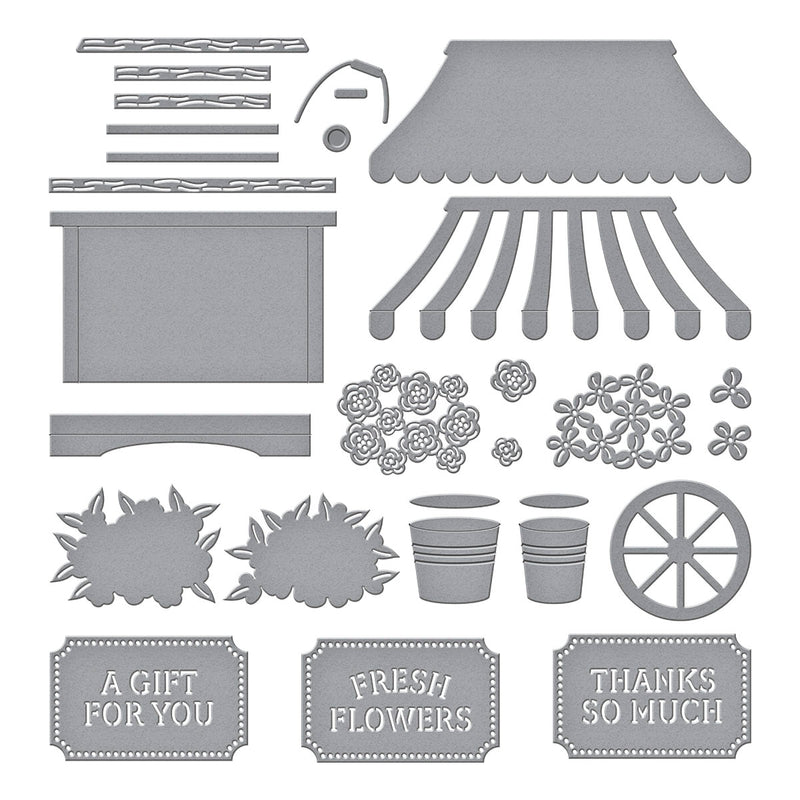 Spellbinders Etched Die Set - Flower Cart, S6-253 Simple Stories