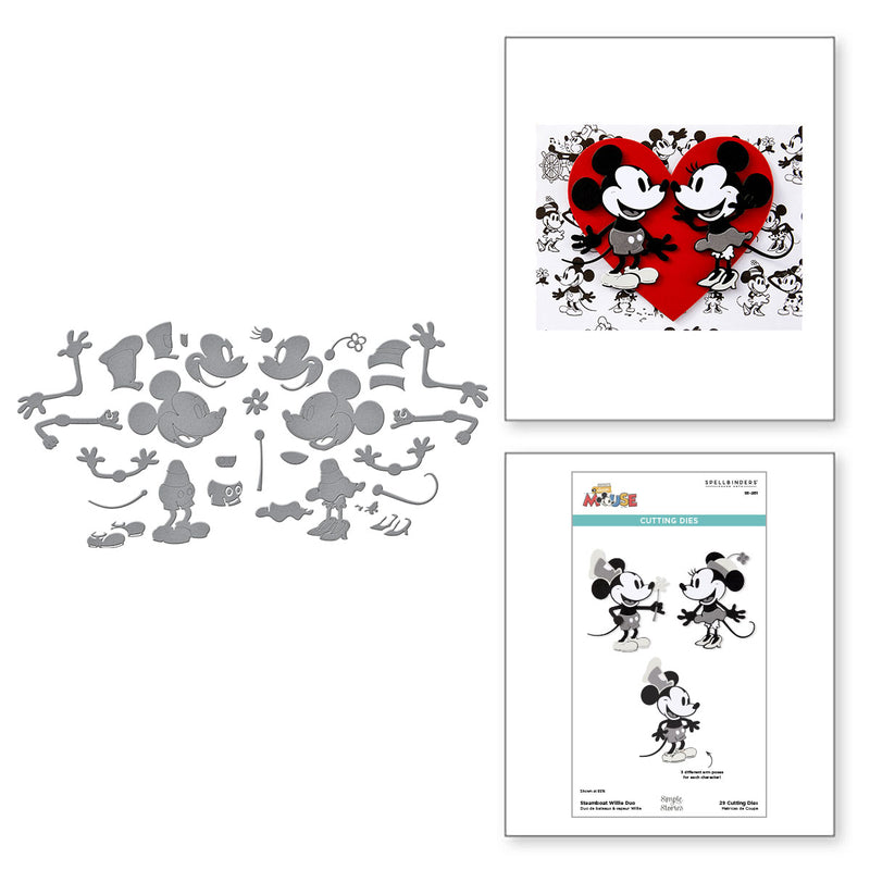 Spellbinders Etched Die Set - Steamboat Willie Duo, S6-261