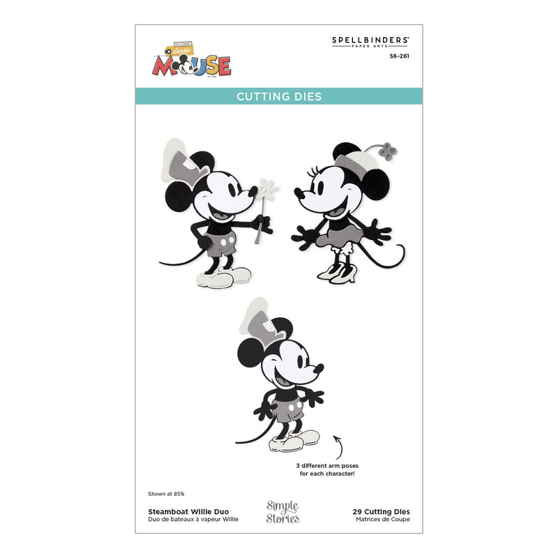 Spellbinders Etched Die Set - Steamboat Willie Duo, S6-261
