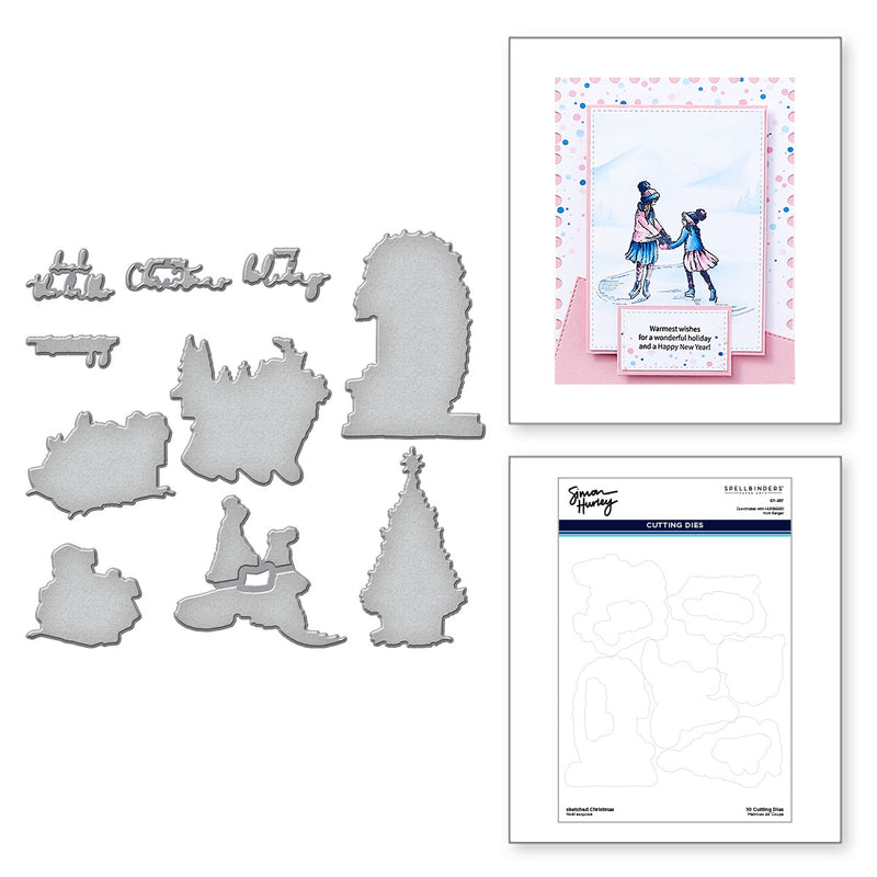 Spellbinders Stamp & Die Bundle - Sketched Christmas, BD-0889 by Simon Hurley