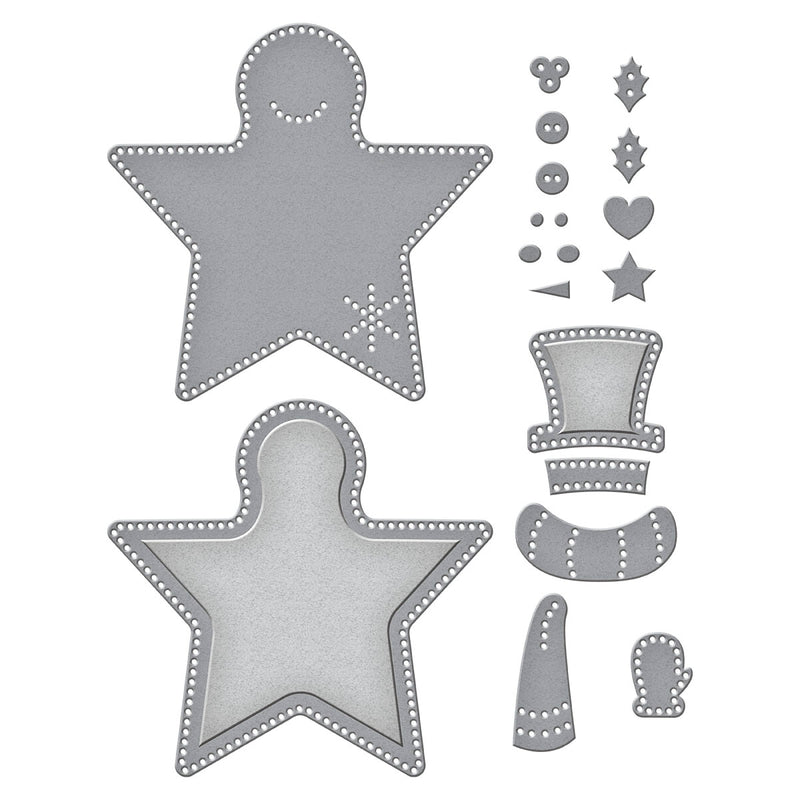 Spellbinders Etched Die Set - Felt Snowman Star, S7-262 by: Nichol Spohr