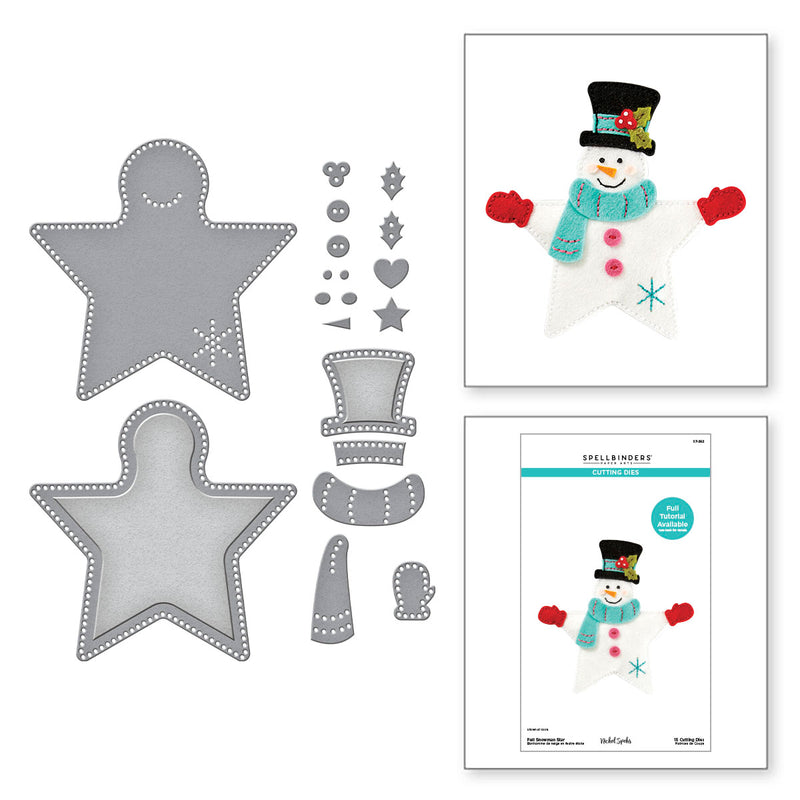 Spellbinders Etched Die Set - Felt Snowman Star, S7-262 by: Nichol Spohr