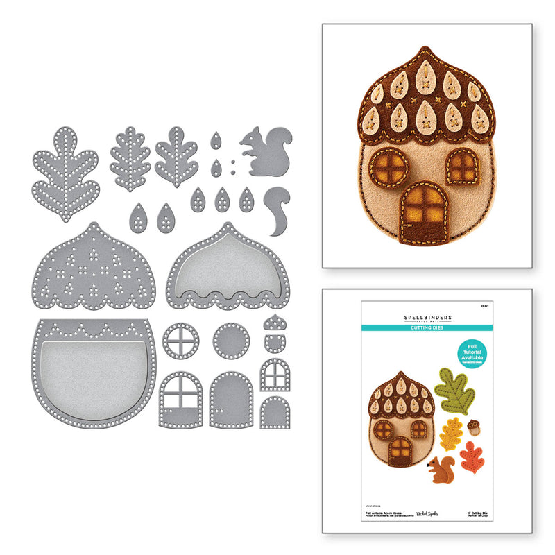 Spellbinders Etched Die Set - Felt Autumn Acorn House, S7-263 by: Nichol Spohr