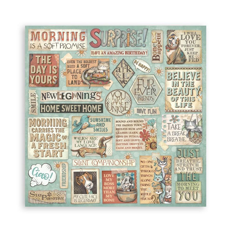 Stamperia Furry Friends 12x12 Double-sided Scrapbooking Pad, SBBL176