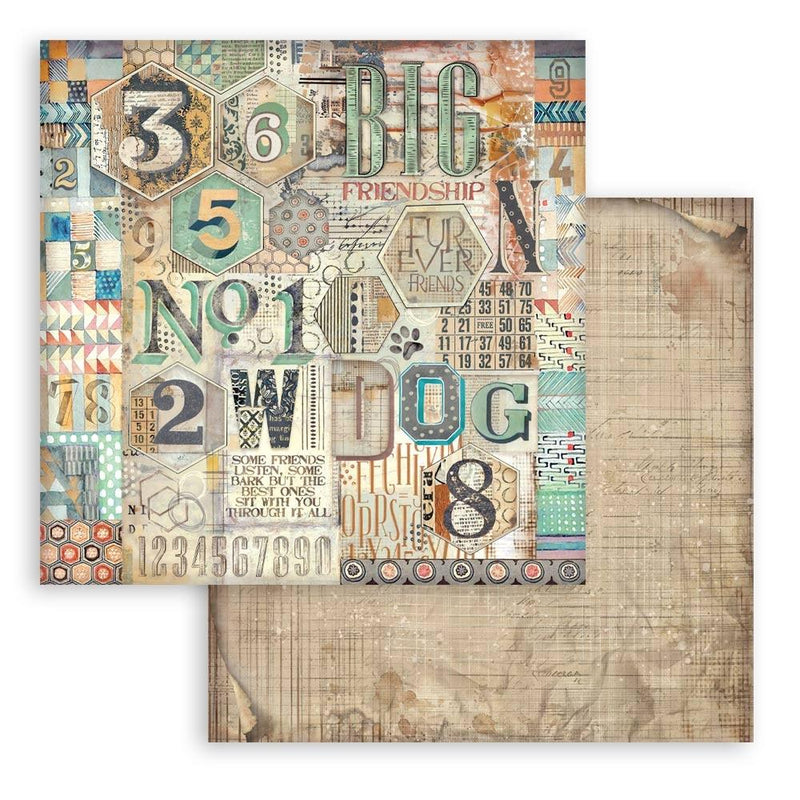Stamperia Furry Friends 12x12 Double-sided Paper Pad - Backgrounds, SBBL177