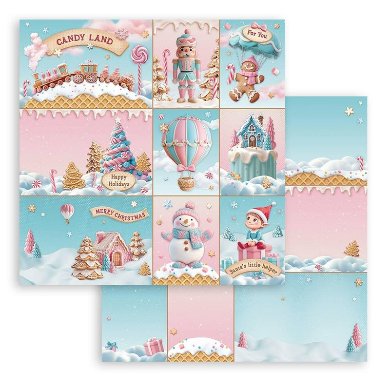 Stamperia - 8x8 Scrapbooking Pad - Candy Christmas, SBBS129